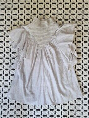 Anaak Mock Neck Ruffle Sleeve Blouse. Sz 0
